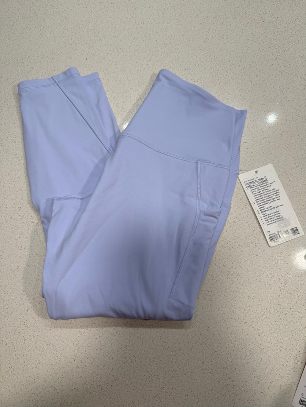 Lululemon Align Pants 25” Pockets Pastel Blue Size 12